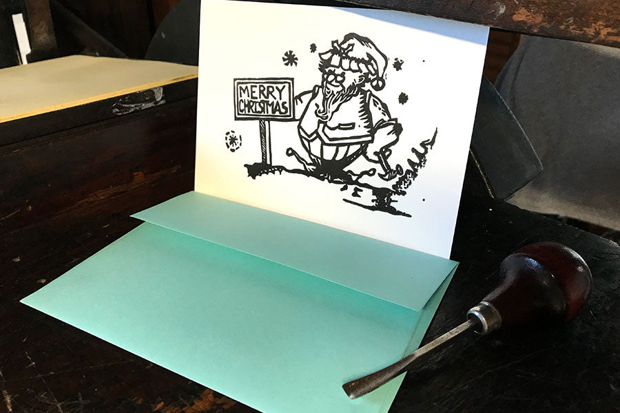 Christmas Elf Letterpress Card  |   by Paprika Press