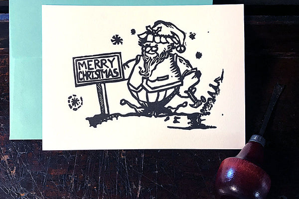 Christmas Elf Letterpress Card  |   by Paprika Press