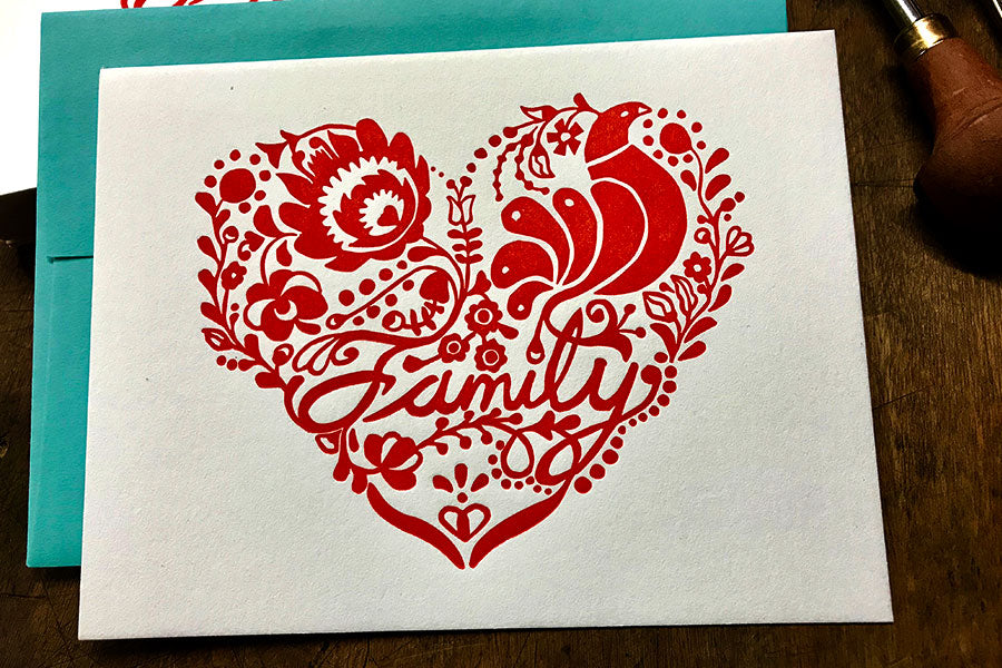 Family Letterpress Card  |  by Paprika Press Printshop
