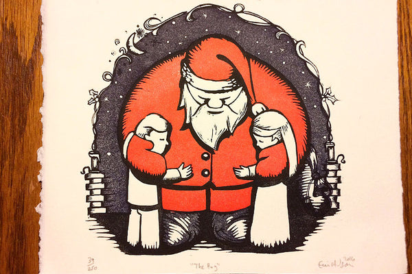 Paprika Press - "The Hug" printed linocut and greeting card limited edition signed print by Paprika Press. Get yours today!