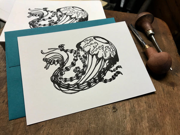 Jellyfish Letterpress Card | by Paprika Press