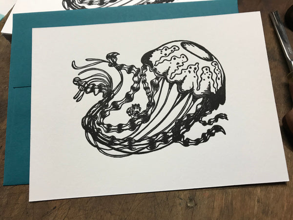 Jellyfish Letterpress Card | by Paprika Press