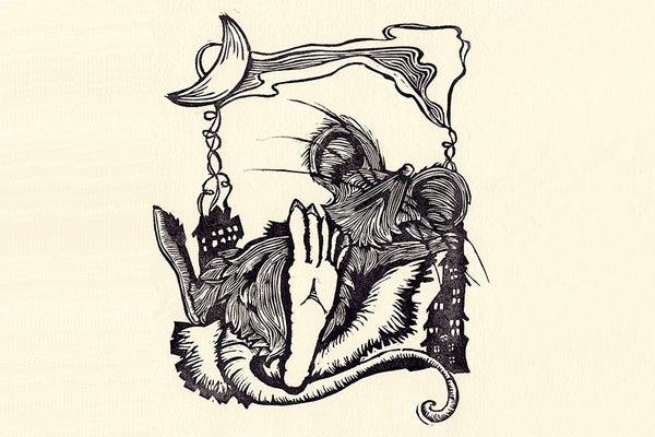 Paprika Press - "Not Even A Mouse" printed linocut and greeting card inspired by "Twas the Night Before Christmas." A limited edition signed print by Paprika Press. Get yours today!