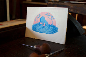 Paprika Press - Printmaking signed greeting card "Nest" perfect for Mother's Day. Get your print now!