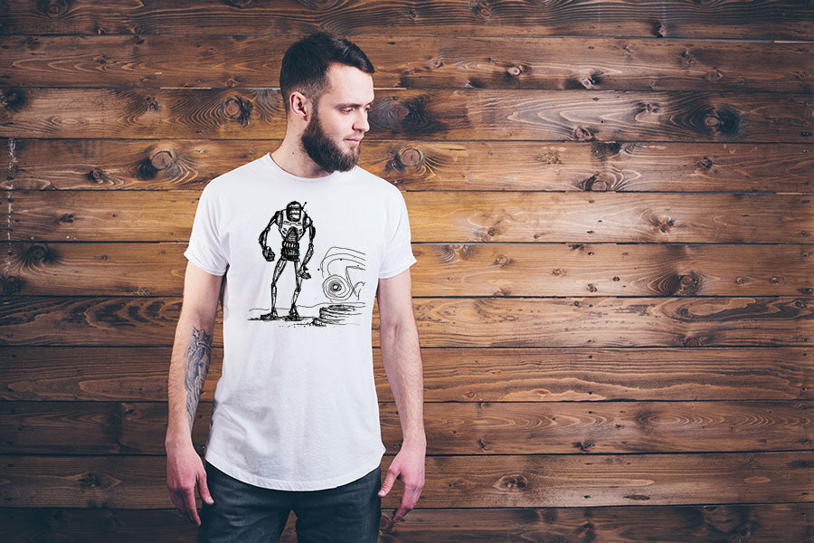 Lonely Robot - Tshirt | by Paprika Press
